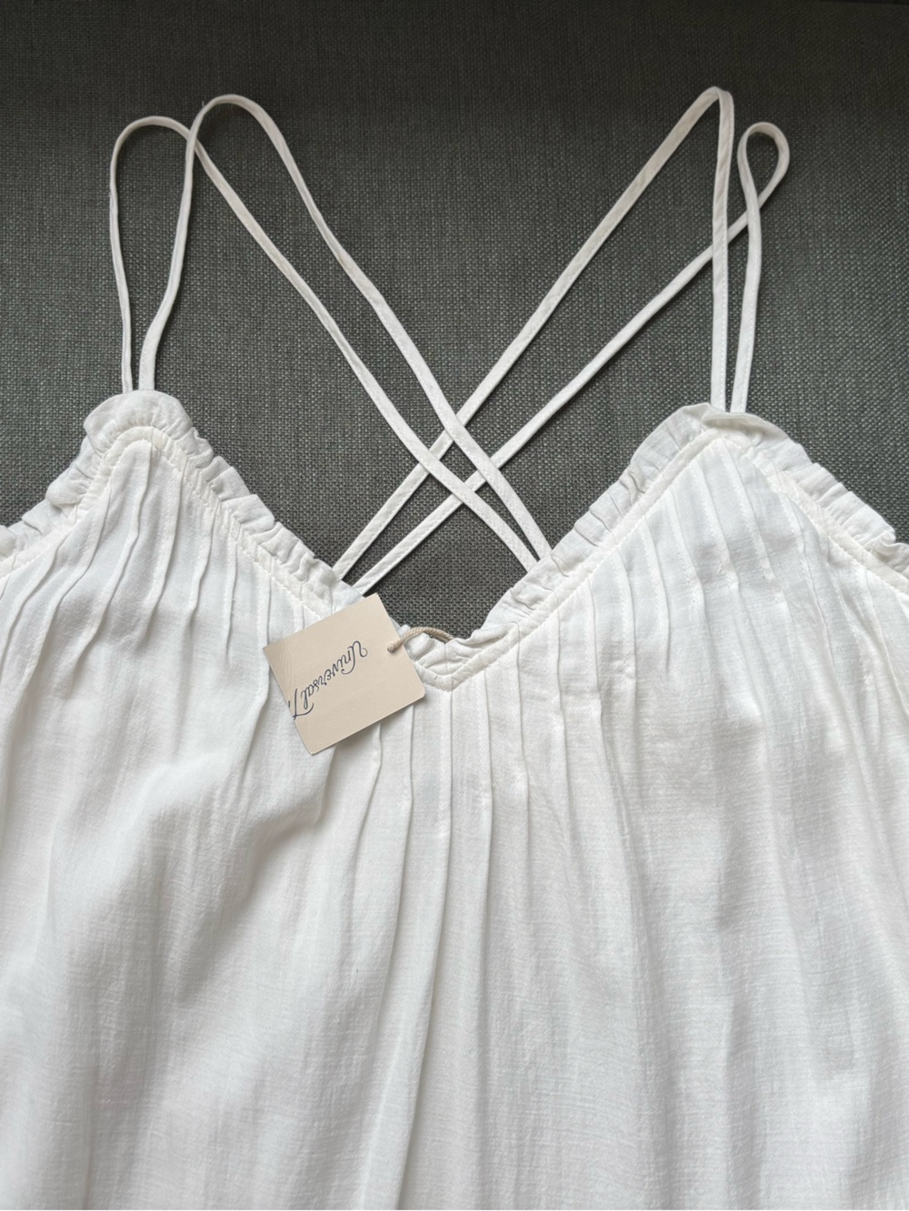 NWT White Tiered Ruffle Spaghetti Strap Sundress - Picture 8 of 13